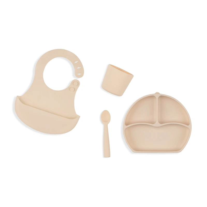 Babyjem Silicon Feeding Set - Ecru (Beige)