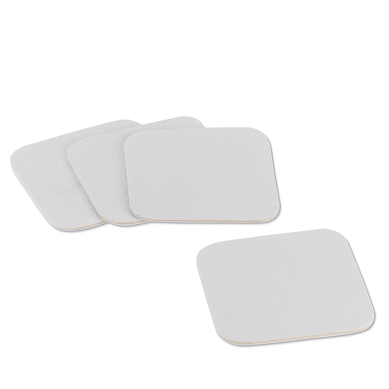 Kela Kimara Leather Trivet Set - 4 Pcs - White