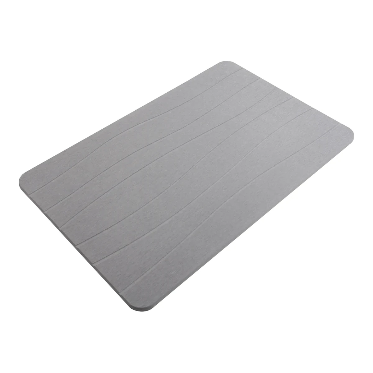 Weva Wave Diatomite Stone Bath Mat - 39x60 cm - Light Grey