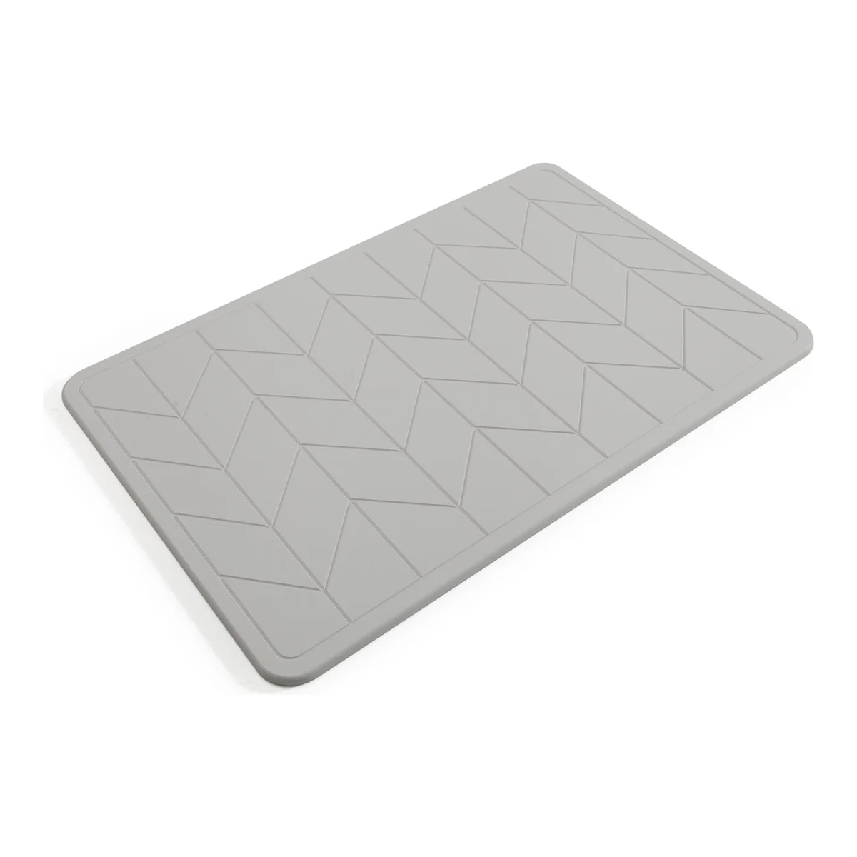 Weva Zic Zac Diatomite Stone Bath Mat - 39x60 cm - Light Grey