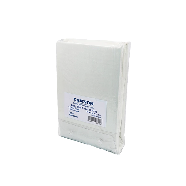 Cannon Baby Bed Sheet Set - 100% Cotton - 2 Pcs - 70x140 cm - Ivory