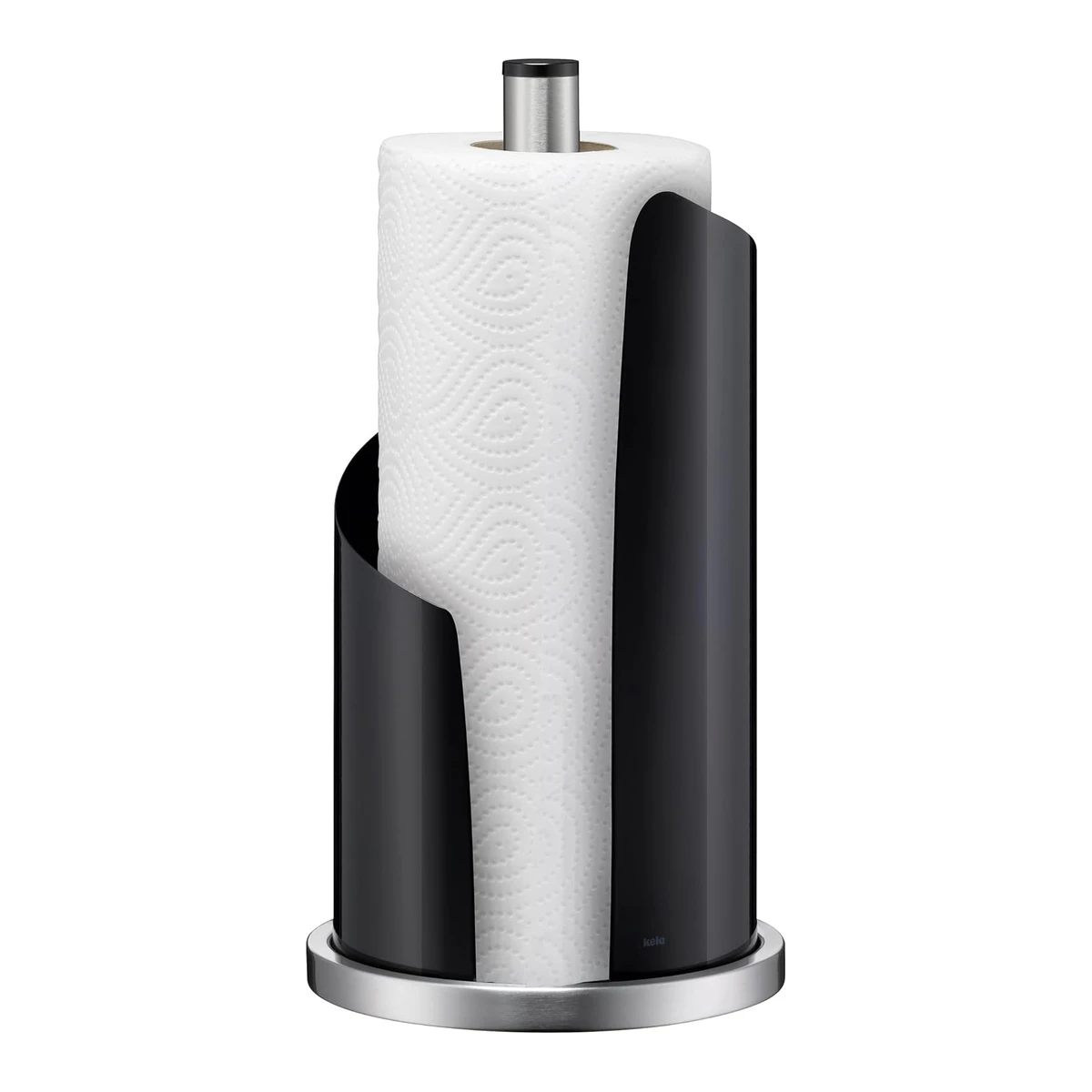 Kela Stella Stainless Steel Kitchen Roll Holder - Black