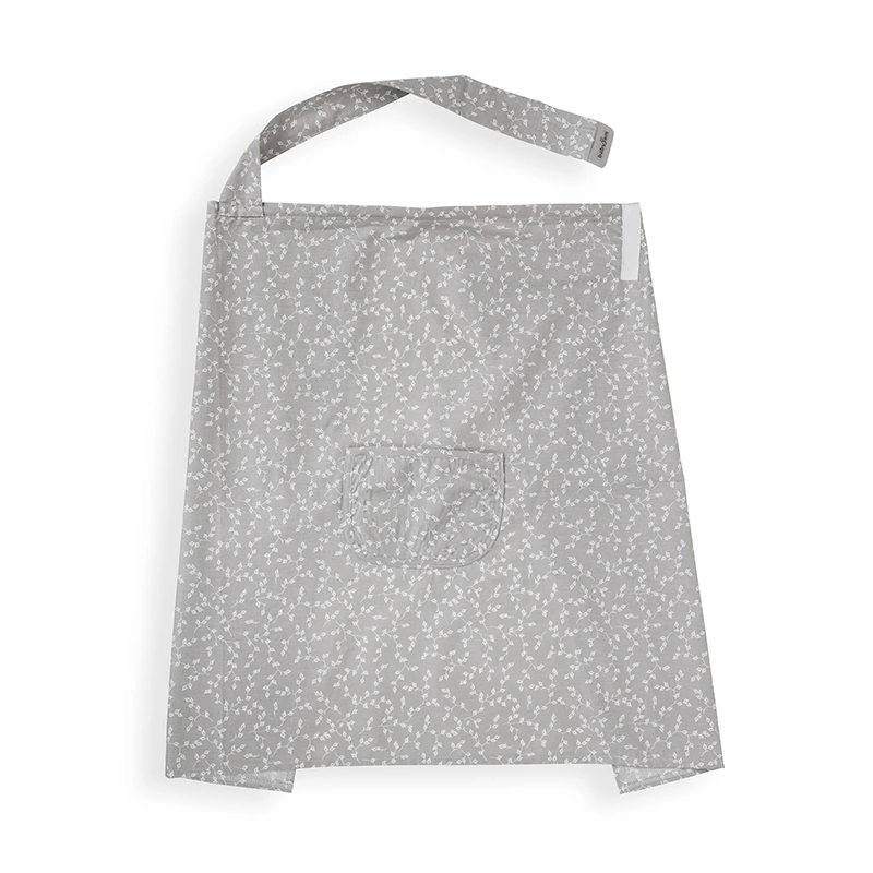 Babyjem Floral Nursing Cover With Pocket - Grey