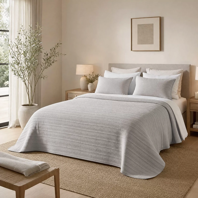 Manterol Bouti Esencial Reversible Summer Bedspread Set - Sand (004 07) (Available in Sizes)