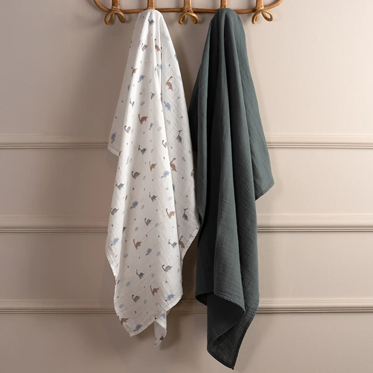 Funna Baby Blanket Set Dinosaur - 2 Pcs - Green