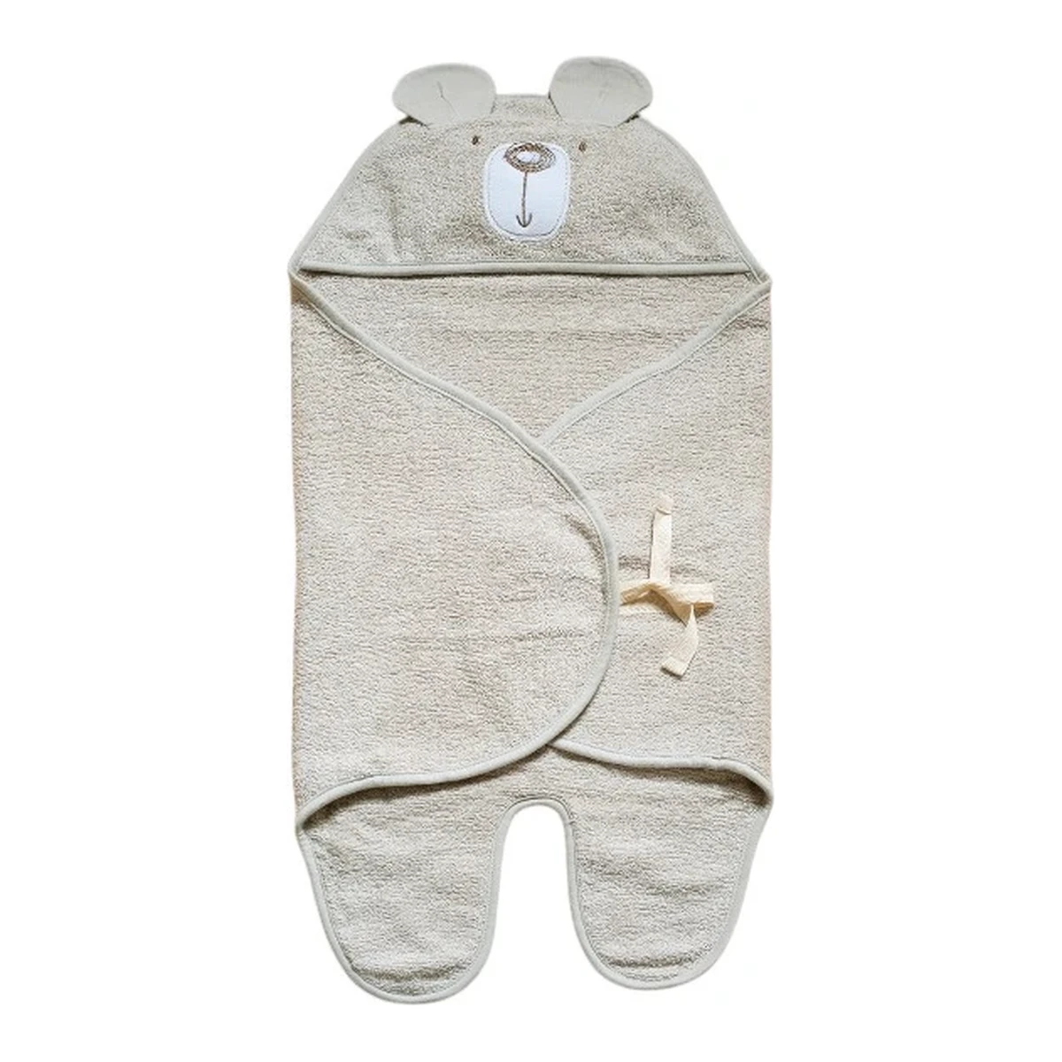 Funna Baby Swaddle Towel Bath Time Bear - Beige