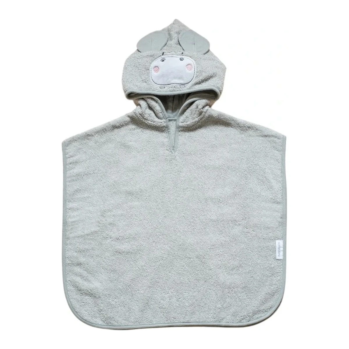 Funna Baby Poncho Bath Time Hippo - 0-2 Years - Grey