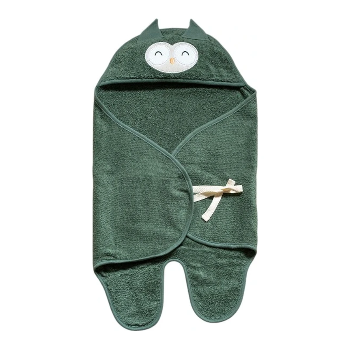 Funna Baby Swaddle Towel Bath Time Owl - Green