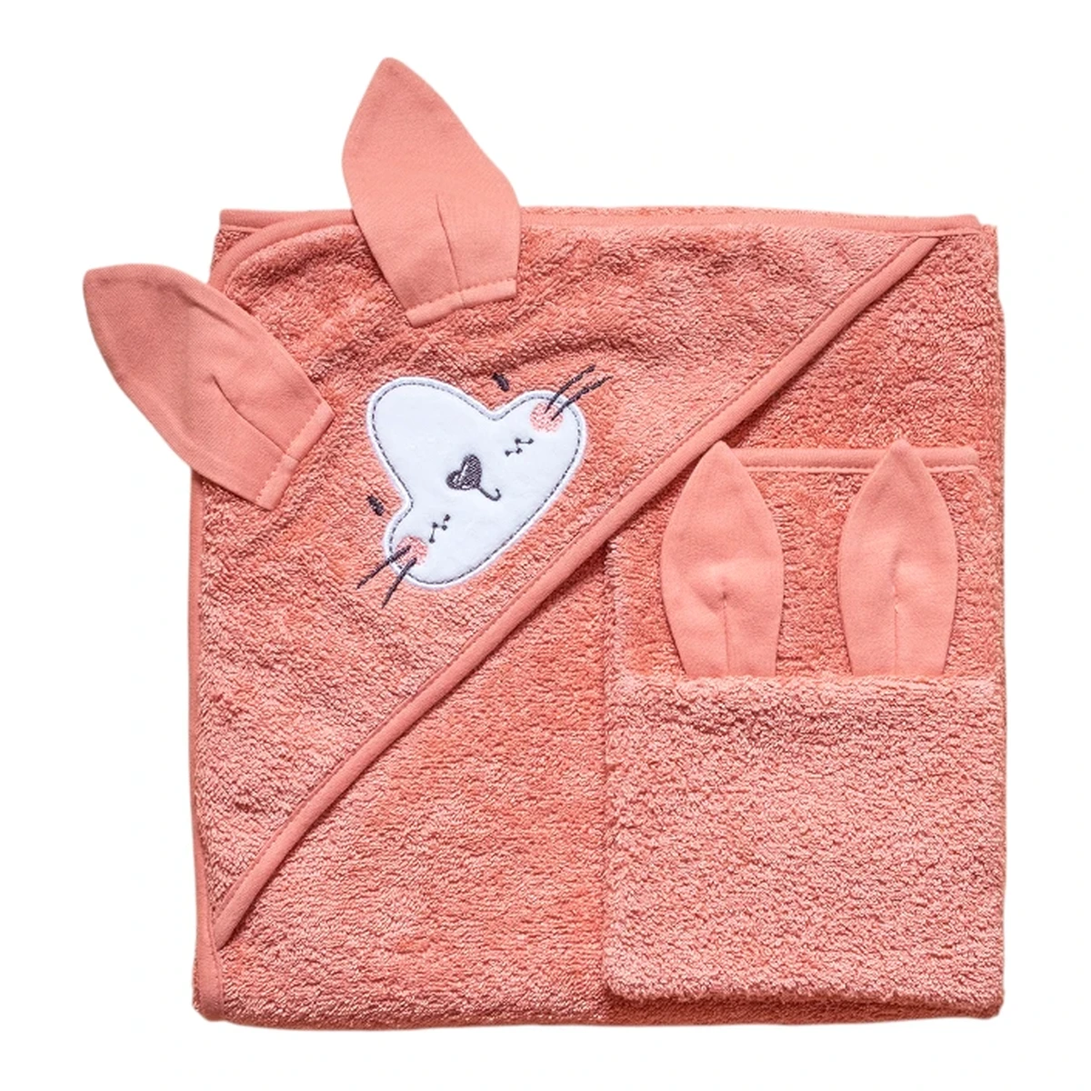 Funna Baby Hooded Towel Bath Time Cat - Pink