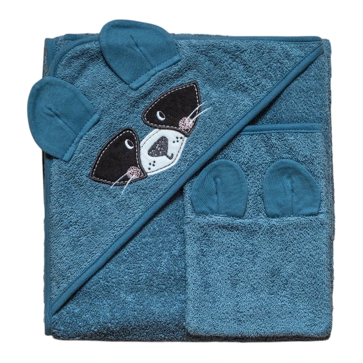 Funna Baby Hooded Towel Bath Time Raccoon - Blue