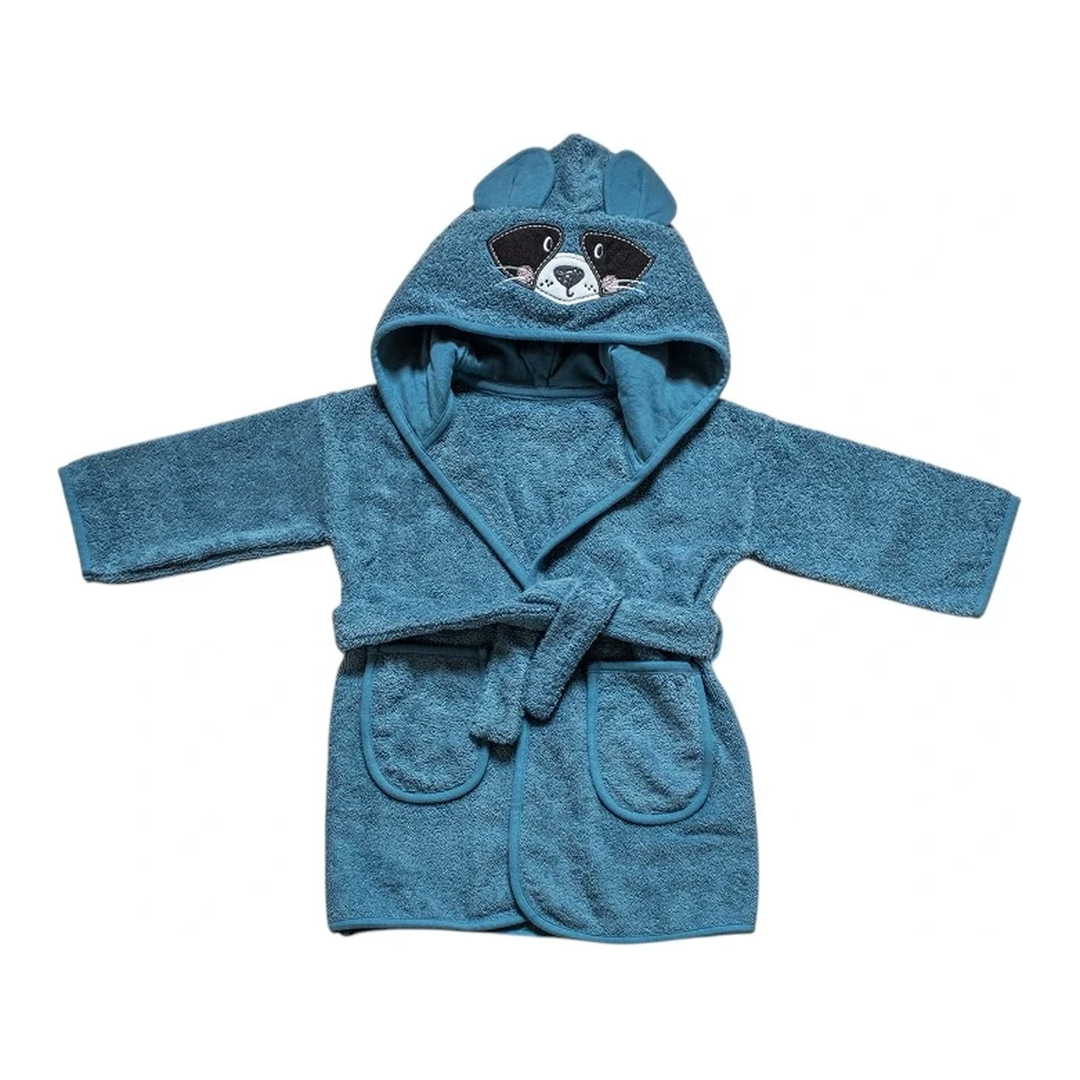 Funna Baby Bathrobe Bath Time Raccoon - 0-2 Years - Blue