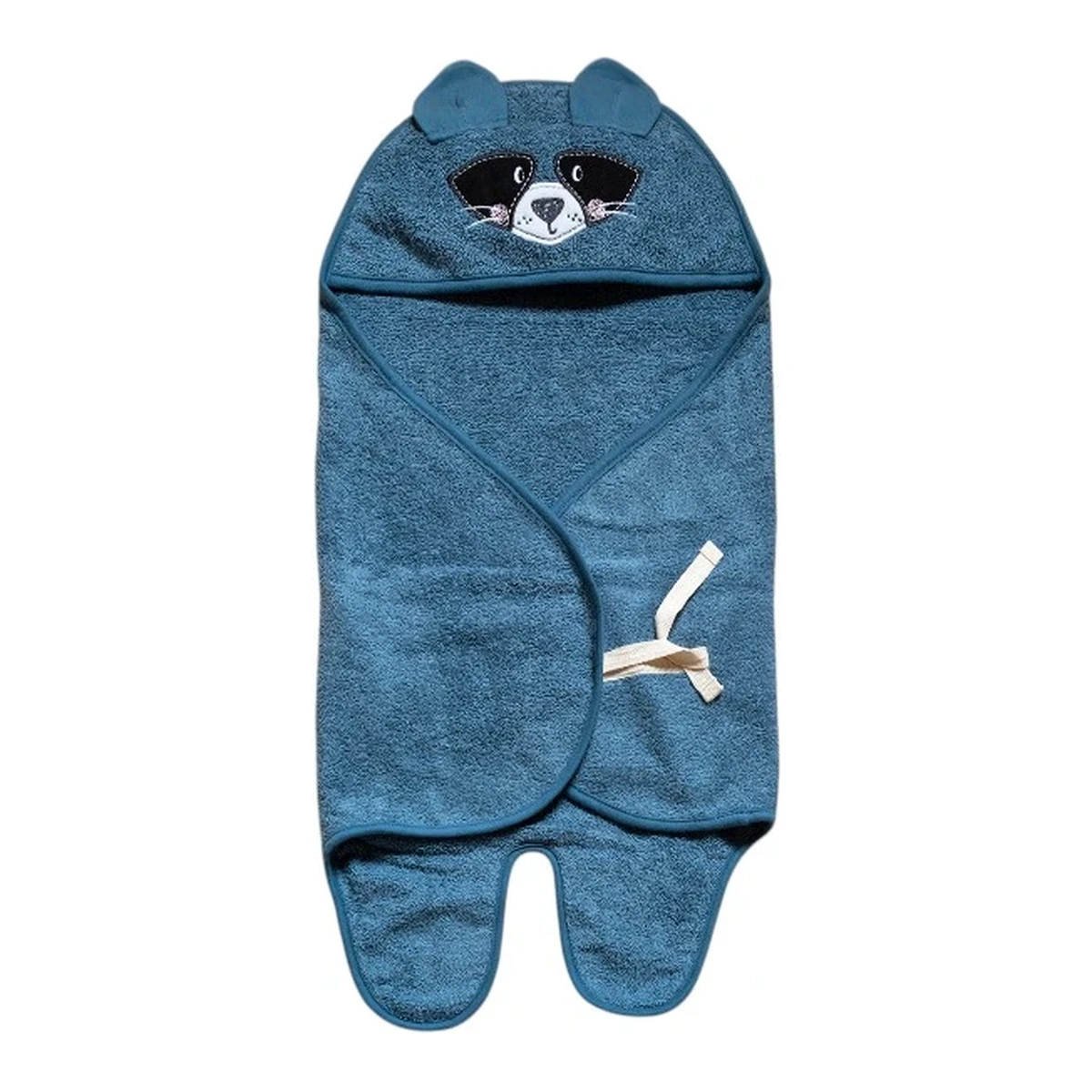 Funna Baby Swaddle Towel Bath Time Raccoon - Blue