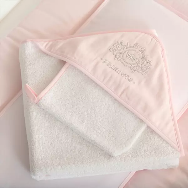 Funna Baby-Princess Baby Towel Set - 100% Cotton - 90x90 cm - Pink