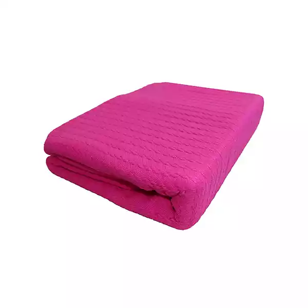 Nova Home Blanket - 100% Cotton - Twin - Fushia