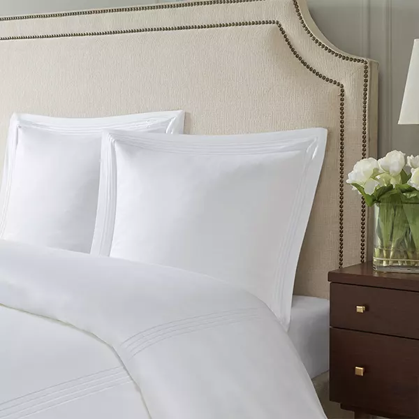 Nova Home Cruise Euro Sham Set - 100% Cotton, 600 Thread Count - 2 Pcs - White