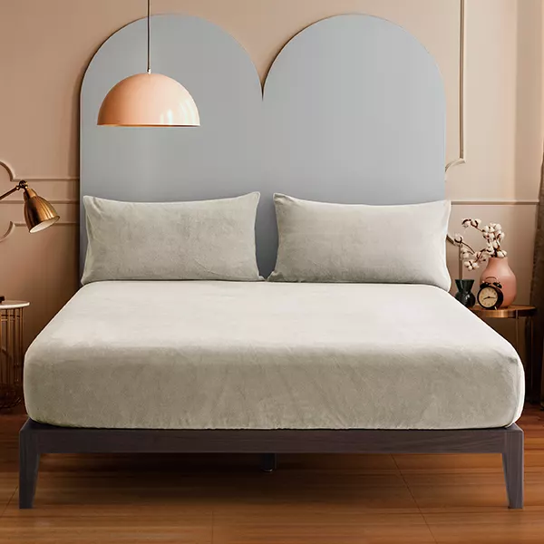 Nova Home WarmFit Winter Microfleece Fitted Sheet Set - Single & Twin - 2 Pcs - Beige (Available in Sizes)
