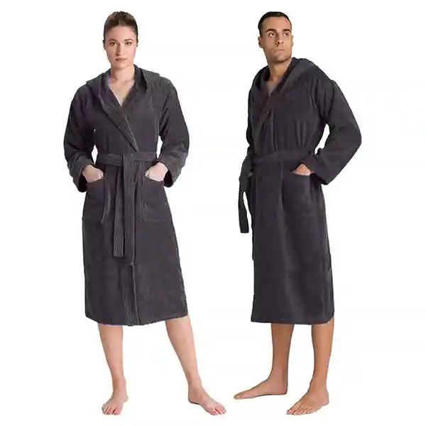 Cannon Plain Unisex Bathrobe (1 Piece) - 100% Cotton - XXL - Black