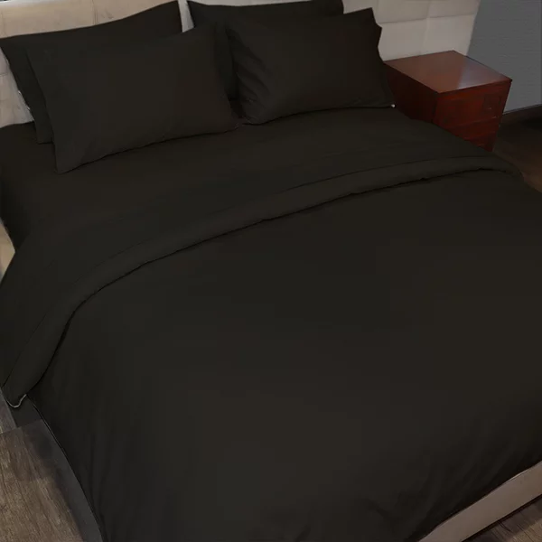 Fieldcrest Plain Duvet Cover - 100% Cotton - 220 Thread Count - Single & Twin - Black