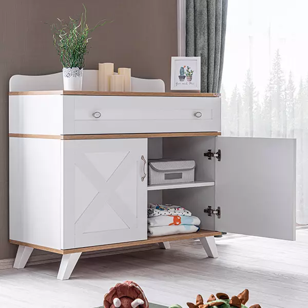 Pierre Cardin Bonnie Baby Room Dresser With Shelf - White