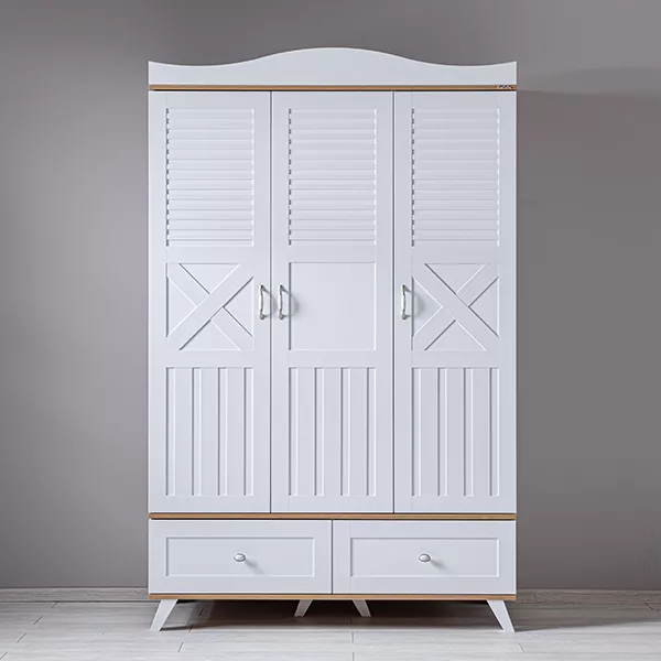 Pierre Cardin Bonnie 3-Door Baby Room Wardrobe - White