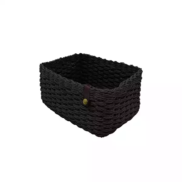 Weva Cosmopolitan Faux Rattan Storage Basket - Black