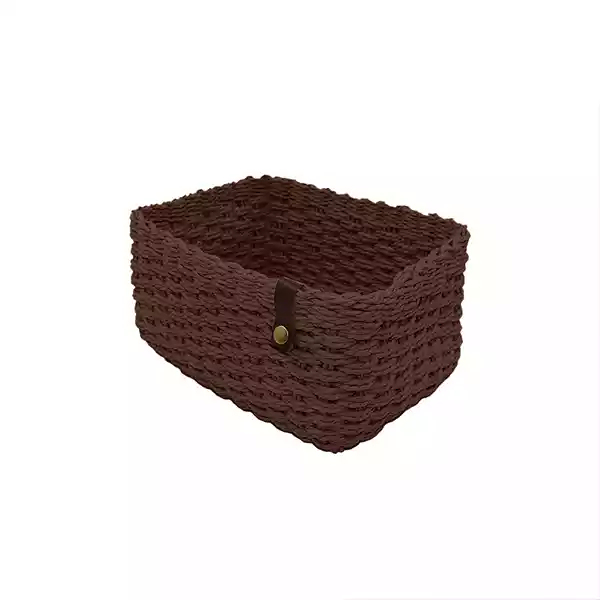 Weva Cosmopolitan Faux Rattan Storage Basket - Dark Brown