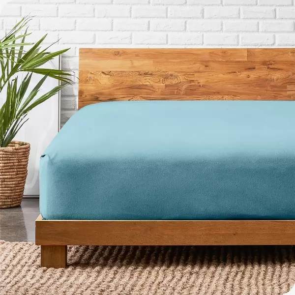 Nova Home Cotton Warm Winter Flannel Fitted Sheet Set - King & Super King - 3 Pcs - Blue