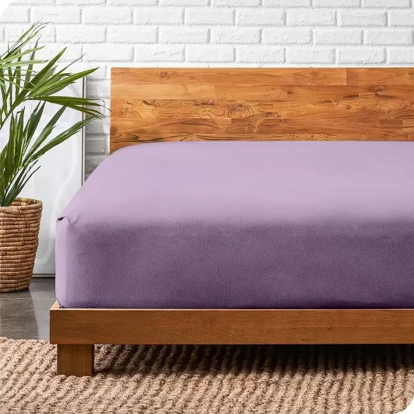 Nova Home Cotton Warm Winter Flannel Fitted Sheet Set - King & Super King - 3 Pcs - Purple