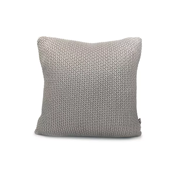 Nova Home Shine Hand Knitted Cushion Cover - 100% Cotton - 45x45 cm - Silver