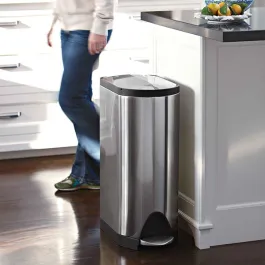 Simplehuman Stainless Steel Butterfly Trash Bin-30 L - Brushed product thumbnail 2