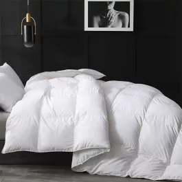 Nova Home Luxury Goose Down Comforter - 100% Cotton Cover, 300 Thread Count - King - White product thumbnail 2