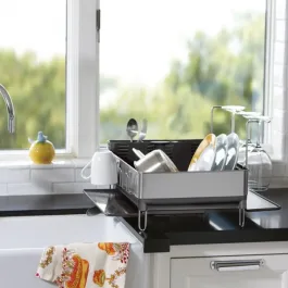 Simplehuman Stainless Steel Standard Dish Rack - Brushed & Grey product thumbnail 2
