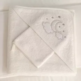 Funna Baby-Luna Chic Baby Towel Set - 100% Cotton - 90x90 cm - Silver product thumbnail 2