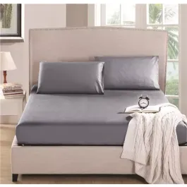 Nova Home "MicroBasic" Fitted Sheet Set - 3 Pcs - King - Grey product thumbnail 2