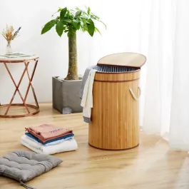 Nova Home Lorin Foldable Round Laundry Basket - Beige product thumbnail 2