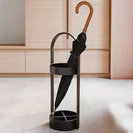 Umbra "Hub" Umbrella Stand - Black & Walnut product thumbnail 2