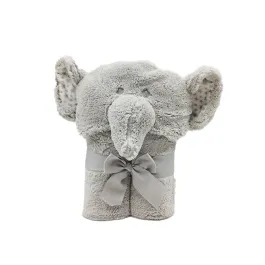 Nova Home "Elephant" Hooded Baby Blanket - %100 Cotton - Grey product thumbnail 2