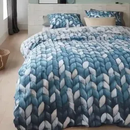Bedding House Warmly Duvet Cover Set - 100% Cotton - Navy (Available in sizes) product thumbnail 2