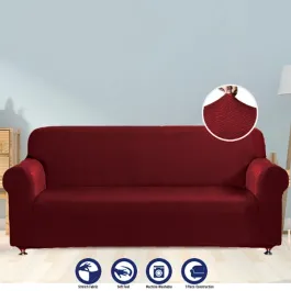 Nova Home Perfect Fit Stretch Sofa Cover 1 Seat - Burgandy product thumbnail 2