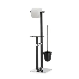 Kela Sirius Free-standing Toilet Set with Paper Holder - Chrome/Black product thumbnail 2