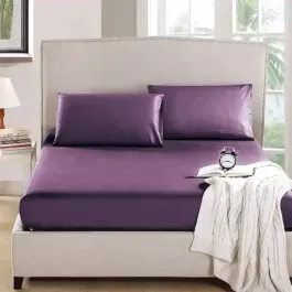 Nova Home "MicroBasic" Fitted Sheet Set - Purple product thumbnail 2