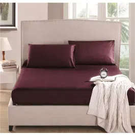Nova Home "MicroBasic" Fitted Sheet Set - Burgandy product thumbnail 2
