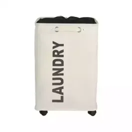 Weva "Trolly" Laundry Basket With Wheels - Beige product thumbnail 2