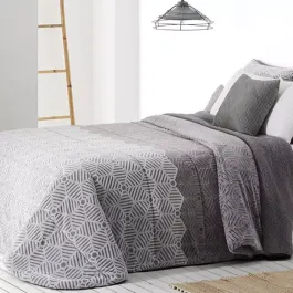 Manterol Doko Velvet To Sherpa Winter Comforter Set - 3 Pcs - King & Super King - Grey (044 - 12) product thumbnail 2