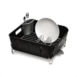 Simplehuman Compact Plastic Dish Rack - Black product thumbnail 2