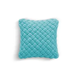 Manterol Cross Filled Cushion - 45x45 cm - Turquoise product thumbnail 2