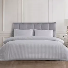 Nova Home "UltraStripe" Hotel Style Duvet Cover Set - King - 3 Pcs - Grey product thumbnail 2