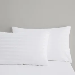 Nova Home "UltraStripe" Hotel Style Pillowcas Set - 50x75 cm - 2 Pcs - White product thumbnail 2