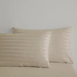 Nova Home "UltraStripe" Hotel Style Pillowcas Set - 50x75 cm - 2 Pcs - Sand product thumbnail 2