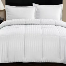 Nova Home UltraStripe Hotel Style Comforter Set - King & Super King - 6 Pcs - White product thumbnail 2